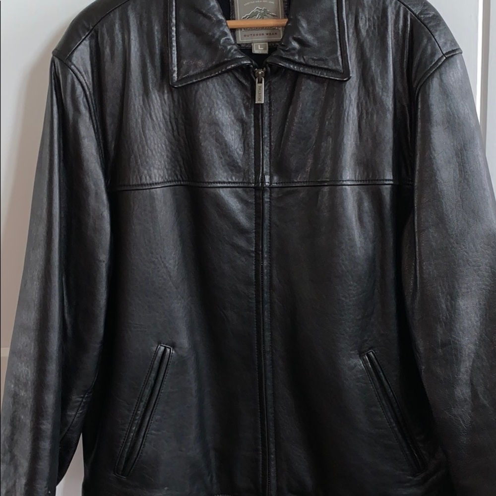 Black leather pacific trail jacket